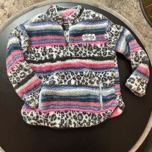 Hurley Kids' Striped Fleece Hoodie - Pink, Blue, Gray